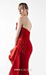 MNM Couture G2006 Pick-Up Overskirt Strapless Red Dress