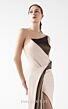 MNM Couture G2011 Side Overskirt Asymmetric Neck Fitted Dress