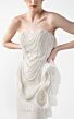 MNM Couture G2015 Pearl-Beaded Organza Overskirt Dress