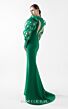MNM Couture G2017 Illusion Sleeve Slim-Flare Dress