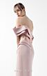 MNM Couture G2020 High Slit Pleated Off The Shoulder Powder Dress