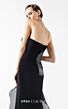 MNM Couture G2021 Beaded Bodice Ruffle Slit Black Dress