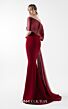 MNM Couture G2022 Pleated Off-The-Shoulder Burgundy Dress