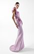 MNM Couture G2025 Asymmetric Neck Side Slit Fitted Dress