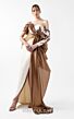 MNM Couture G2030 Asymmetric Neck Side Slit Fitted Dress
