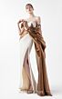 MNM Couture G2030 Asymmetric Neck Side Slit Fitted Dress