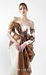 MNM Couture G2030 Asymmetric Neck Side Slit Fitted Dress