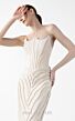 MNM Couture G2032 Slim-Flare Peaked Neck Corset Dress