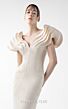 MNM Couture G2039 V-Neck Ruffle Sleeve Slim Dress