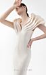 MNM Couture G2039 V-Neck Ruffle Sleeve Slim Dress