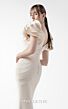 MNM Couture G2039 V-Neck Ruffle Sleeve Slim Dress
