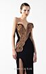 MNM Couture G2043 Asymmetric Neck High Slit Fitted Dress