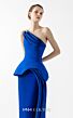 MNM Couture G2044 Side Slit Peplum Waist Crepe Dress