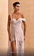 MNM Couture JP0001 Mismatched Straps Long Overskirt Dress