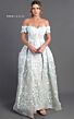 MNM Couture K3496 Pleated Skirt Off-The-Shoulder Lace Dress