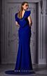 MNM Couture K3844 Empire Waist Ruffled Collar V-Neck Dress