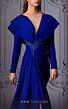 MNM Couture K3852 Long Sleeve Side Slit Pleated Dress
