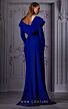 MNM Couture K3852 Long Sleeve Side Slit Pleated Dress