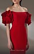 MNM Couture K3875 Back Slit Ruffle Sleeve Off The Shoulder Dress