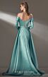 MNM Couture K3886 Embroidered Top Sheer Neck High Slit Dress