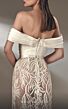 MNM Couture K3889 Lace Skirt Pleated Top Off The Shoulder Dress
