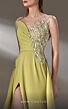 MNM Couture K3903 Illusion Top Long Overskirt High Slit Dress