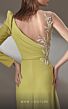 MNM Couture K3908 One Sleeve Illusion Top Draped Dress
