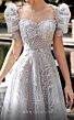 MNM Couture K3921 Puff Sleeve Sweetheart Neck Embroidered Dress