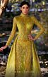 MNM Couture K3926 Pleated Overskirt High Neck Embroidered Dress