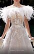 MNM Couture K3933 Feather Neckline Off The Shoulder Glitter Dress