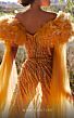 MNM Couture K3934 Double Cape Ruffle Sleeve Illusion Dress