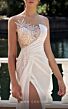MNM Couture K3937 Illusion Top High Slit Embellished Dress