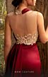 MNM Couture K3946 Illusion Top High Neck Side Skirt Dress