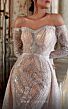 MNM Couture K3950 Long Overskirt Off The Shoulder Embellished Dress