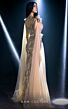 MNM Couture K3961 Double Cape Plunging Neck Embroidered Dress