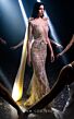 MNM Couture K3961 Double Cape Plunging Neck Embroidered Dress