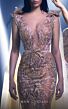 MNM Couture K3961 Double Cape Plunging Neck Embroidered Dress