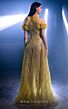 MNM Couture K3964 Ruffle Neck Cold Shoulder Embellished Dress