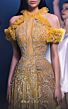 MNM Couture K3964 Ruffle Neck Cold Shoulder Embellished Dress