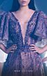MNM Couture K3967 Flutter Sleeve Plunging Neck Lace Dress