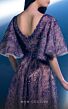 MNM Couture K3967 Flutter Sleeve Plunging Neck Lace Dress