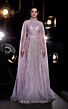 MNM Couture K3975 Floor-Length Sleeves High Slit Glitter Dress