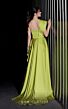 MNM Couture K3979 Pleated Top High Slit One Shoulder Dress