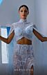 MNM Couture K4000 Hanging Sleeves Two Piece Illusion Dress