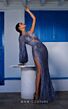 MNM Couture K4002 Cutaway Slit One Sleeve Beaded Illusion Dress