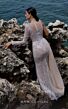 MNM Couture K4003 Side Skirt One Sleeve Embellished Illusion Dress
