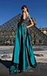 MNM Couture K4007 Double Side Skirt Embellished Illusion Dress