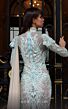 MNM Couture K4008 Long Sleeve High Neck Embroidered Illusion Dress