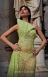 MNM Couture K4014 Asymmetric Side Tail Beaded Sheer Dress