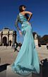 MNM Couture K4017 Asymmetrical Top One Sleeve High Slit Dress